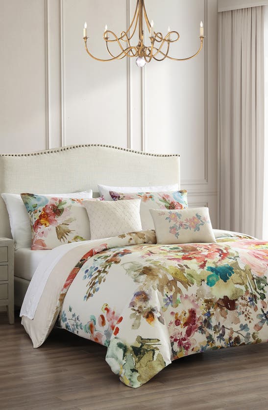 Shop Bebejan Antique Flowers 5-piece Reversible Comforter Set In White