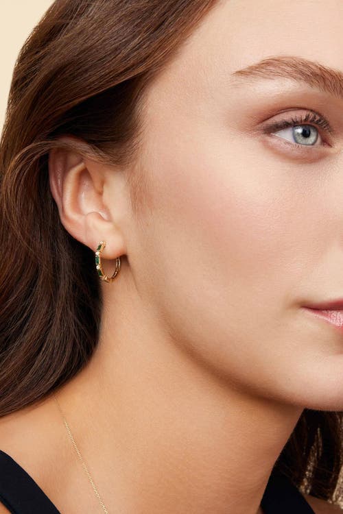 Oradina 14k Gold Crown Jewels Hoops In Gold - Red Ruby