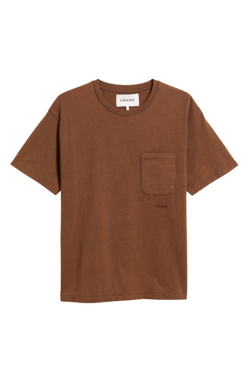 Shop Frame Vintage Wash Pocket T-shirt In Brown