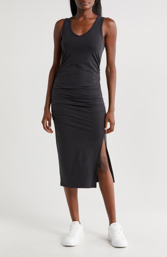 Shop Beyond Yoga Fit The Mood Midi Tank Dress In Black