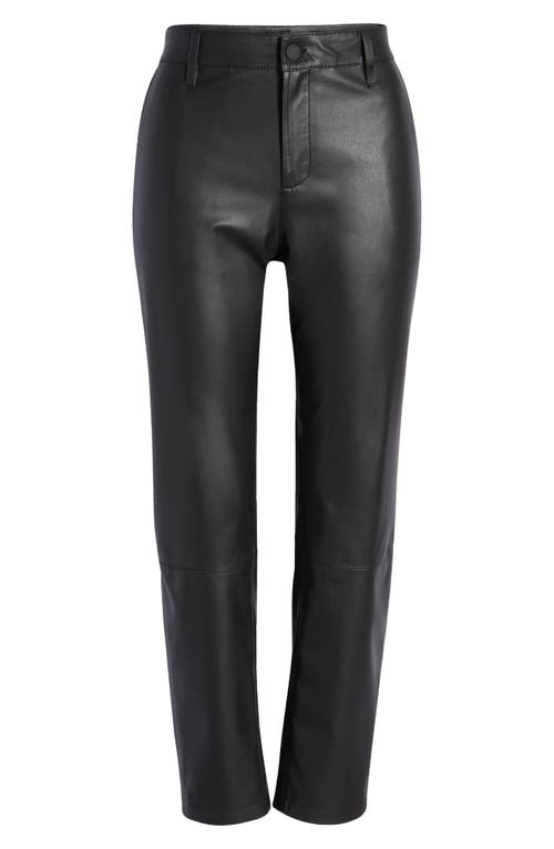Ag Caden Crop Faux Leather Pants In Super Black