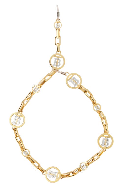 burberry Circle TB Monogram Station Necklace in Light Gold