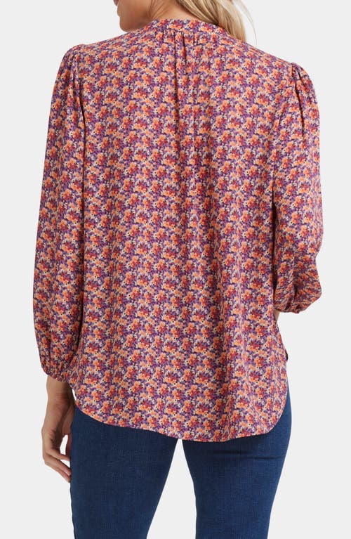 Shop Nydj Print Puff Shoulder Top In Paradise Park