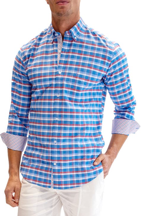 Heritage Plaid Print Long Sleeve Cotton Button-Down Shirt