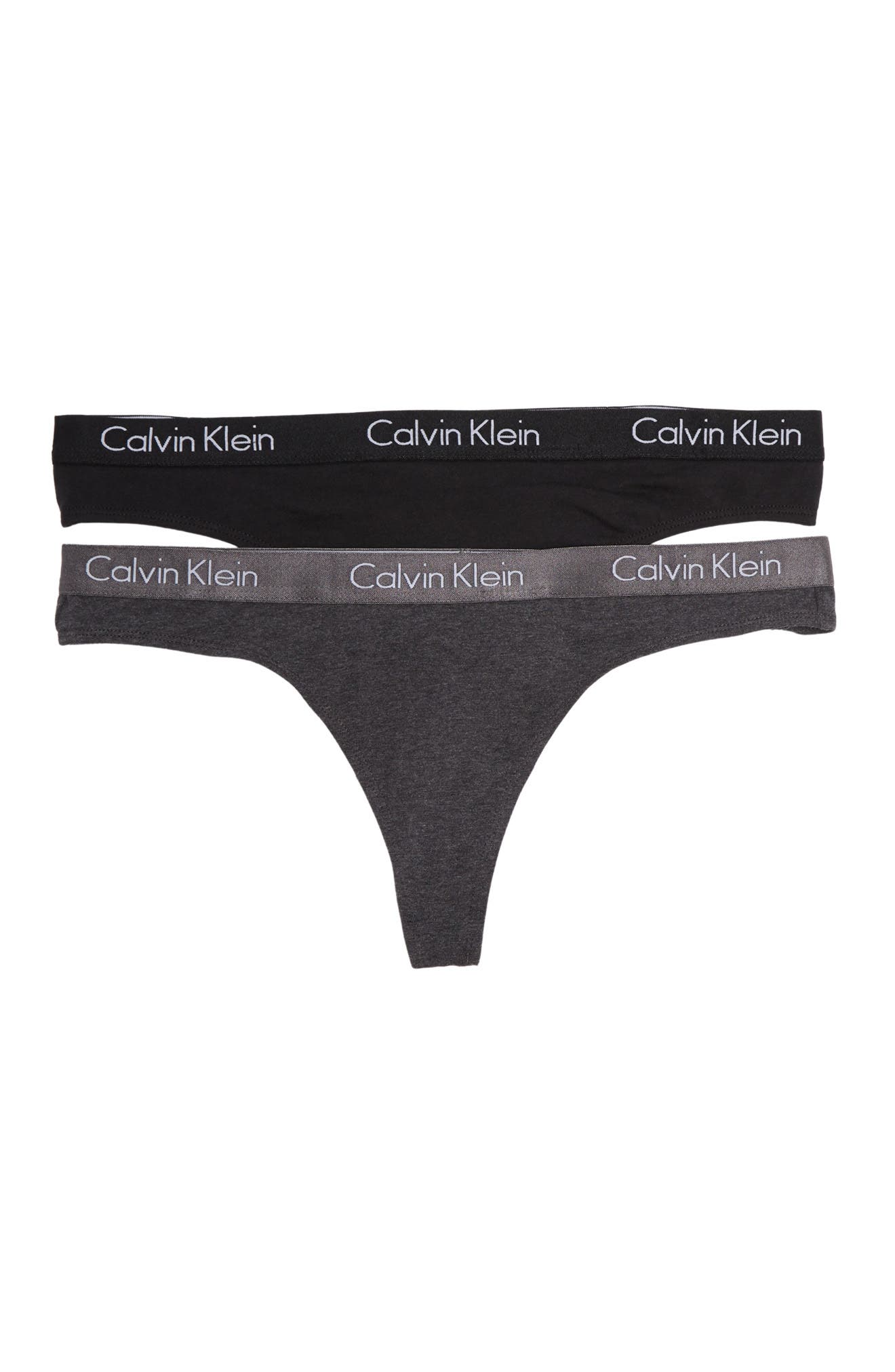 Calvin Klein Motive Stretch Cotton Thong - Pack of 2 in Y78