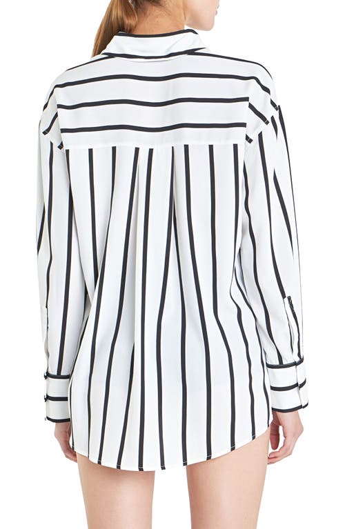 Shop Grey Lab Wide Stripe Shirt In White/black