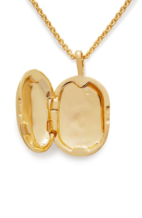 Shop Monica Vinader Mini Id Locket Necklace In 18ct Gold Vermeil/ss