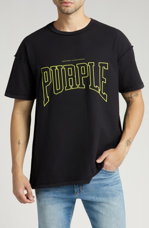 PURPLE BRAND Oversize Inside Out Graphic T-Shirt in Black 