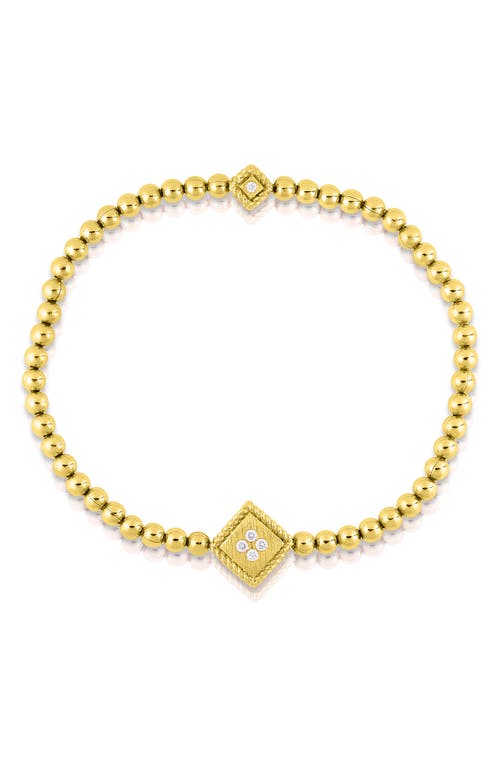 Roberto Coin Palazzo Ducale Diamond Stretch Bracelet in Yellow Gold/diamond at Nordstrom, Size Small