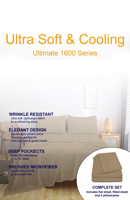 Luxury Home Brushed Microfiber Sheet Set In Khaki