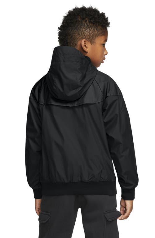 Shop Nike Windrunner Water Resistant Hooded Jacket In Black/white