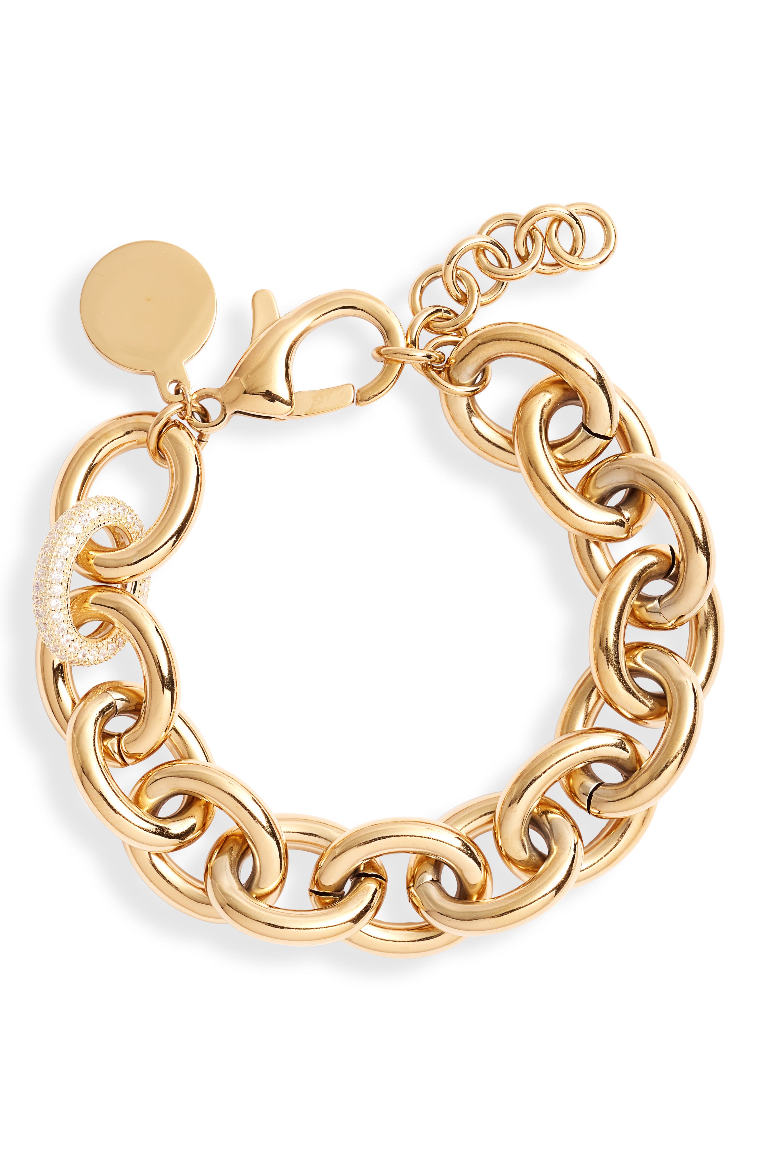 Women's Zirconia Stainless Steel Bangle Bracelet Wristband Jewelry Size 7" 