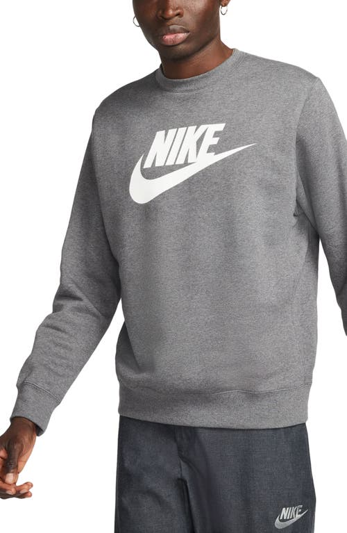 Fleece Graphic Pullover Sweatshirt in Charcoal Heathr