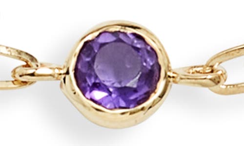 Shop Anzie Bezel Pendant Bracelet In Purple