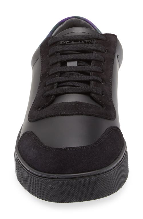 Shop Burberry Robin Low Top Sneaker In Black/royal Ip Chk