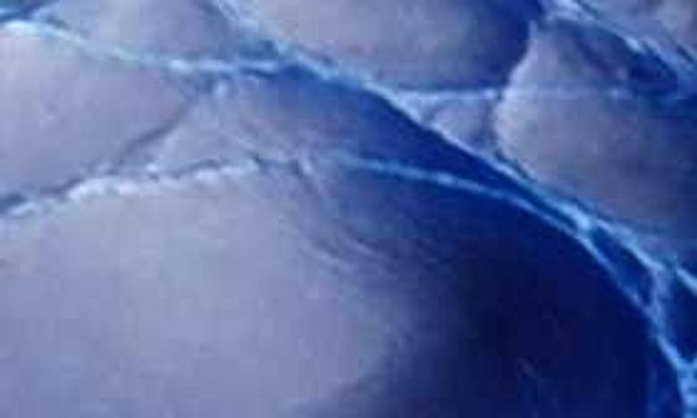 Shop M Clip Alligator Cuff Links In Stainless Steel/ Dark Blue