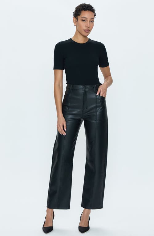 Shop Pistola Taylor Barrel Leg Faux Leather Pants In Slate Black