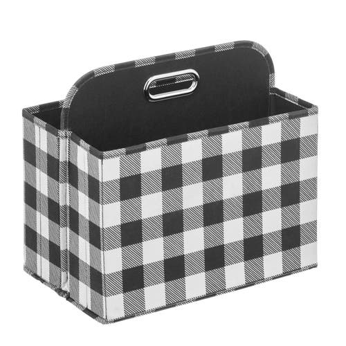mDesign Holiday Storage Box for Gift Wrapping/Bows, Buffalo Plaid in Black/white at Nordstrom
