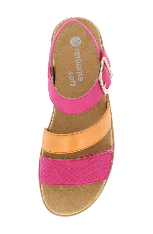 Shop Remonte Jocelyn 55 Wedge Sandal In Magenta/orange