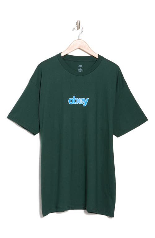 Shop Obey Stack Logo Graphic T-shirt In Jade