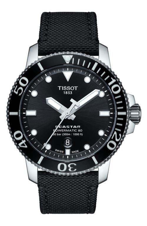 Shop Tissot Seastar 1000 Powermatic 80 Nato Strap Watch, 43mm In Black