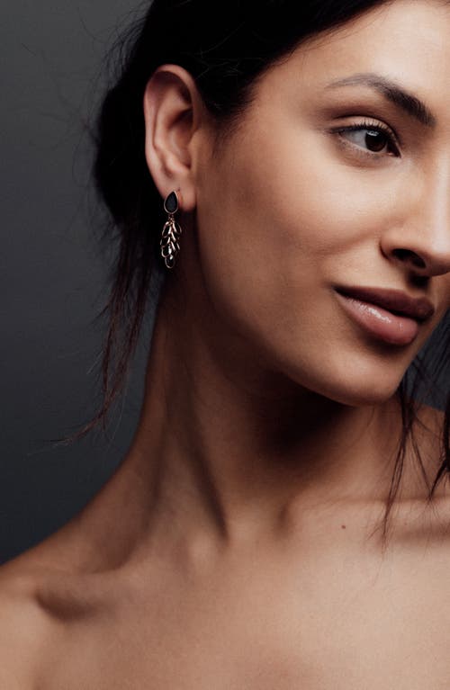 Freya Rose Women's Petite Black & Rose Gold Crystal Drops In Gold