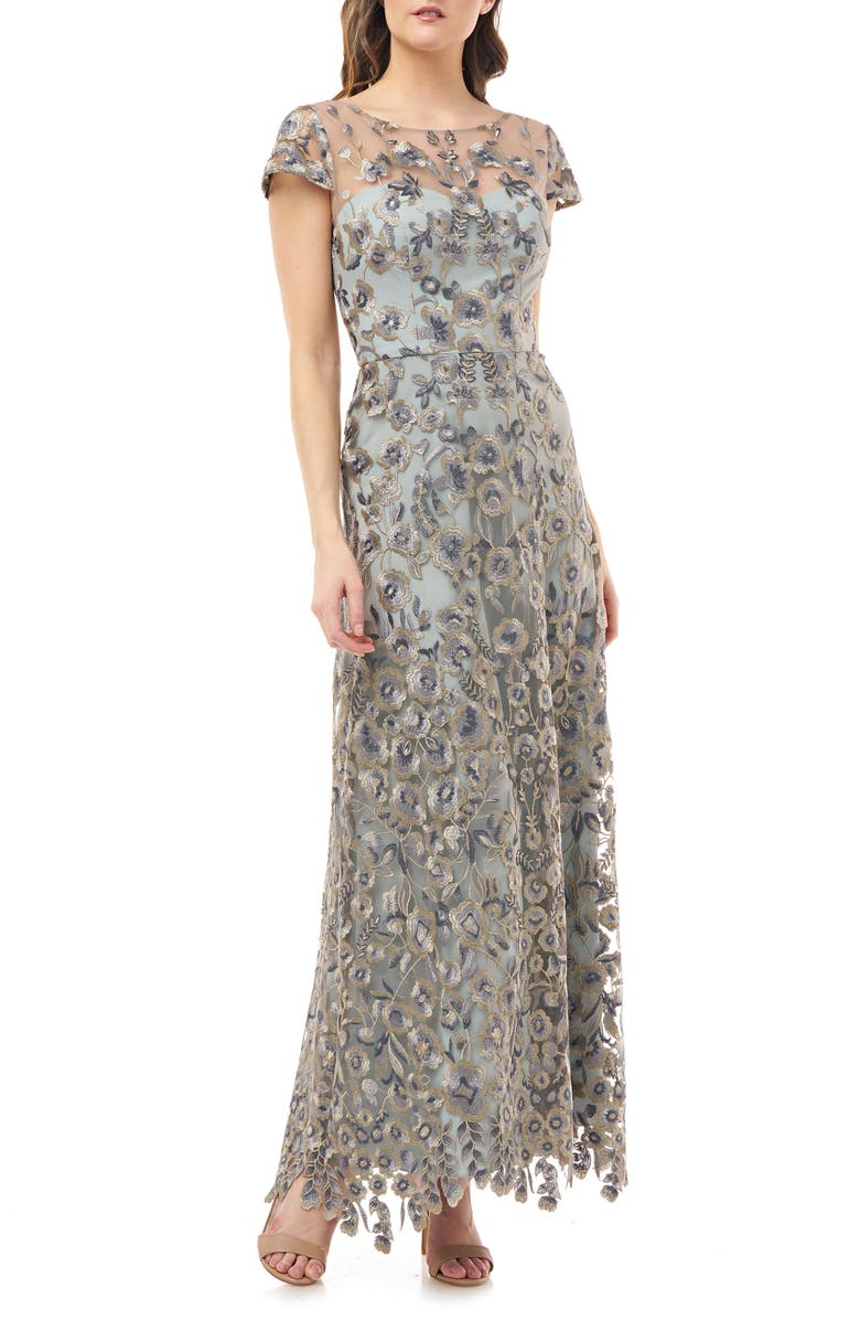 JS Collections Embroidered Lace Gown | Nordstrom