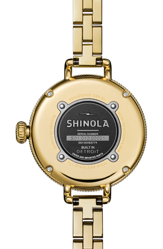 Shop Shinola Birdy Bracelet Watch, 34mm In Aventurine