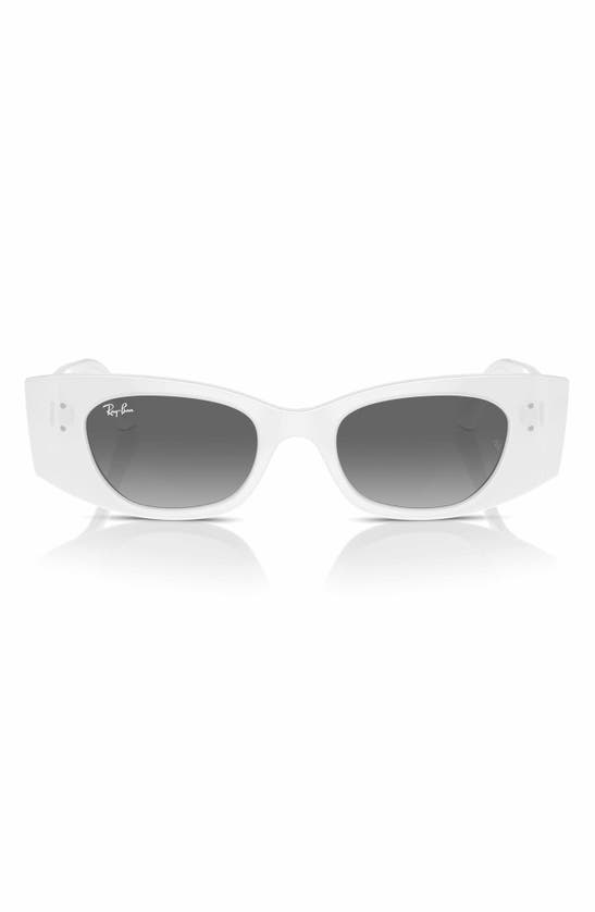 Shop Ray Ban Ray-ban Kat 49mm Small Rectangular Sunglasses In White