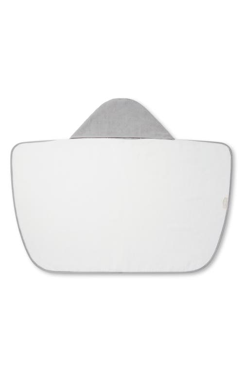 Mori Hooded Towel In White/grey