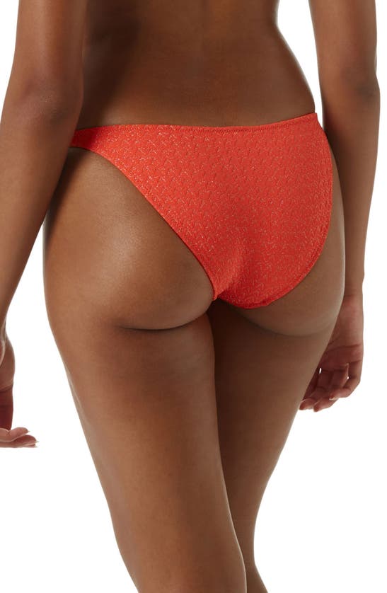 Shop Melissa Odabash Alba Hipster Bikini Bottoms In Apricot Zigzag