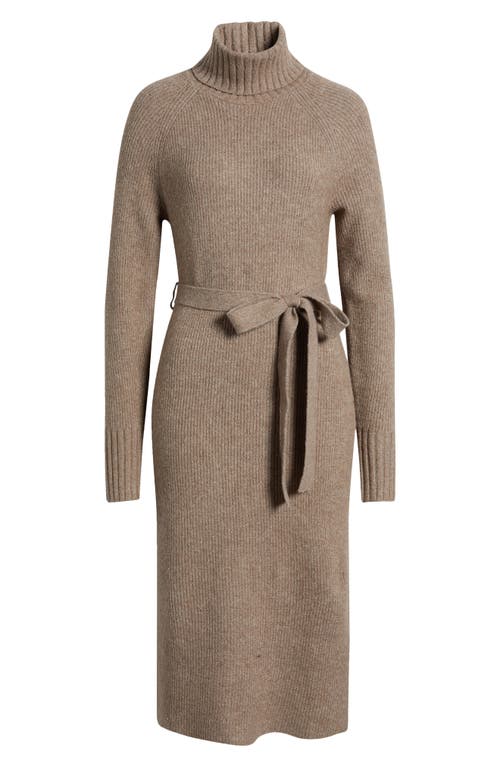 CASLONR CASLON(R) TIE WAIST LONG SLEEVE TURTLENECK SWEATER DRESS 