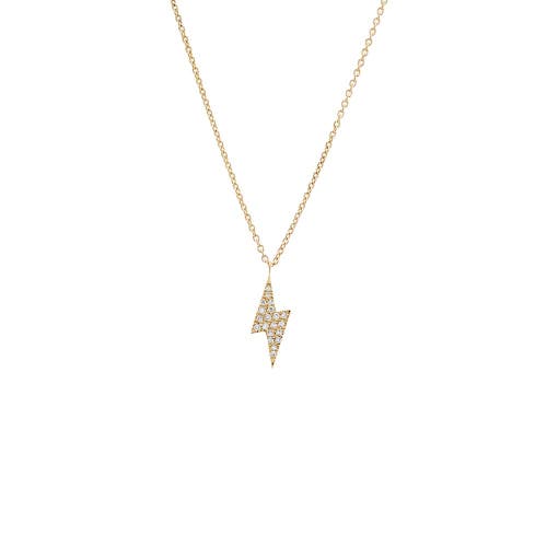 Adina Eden Diamond Pave Lightning Bolt Necklace 14k In 14k Gold