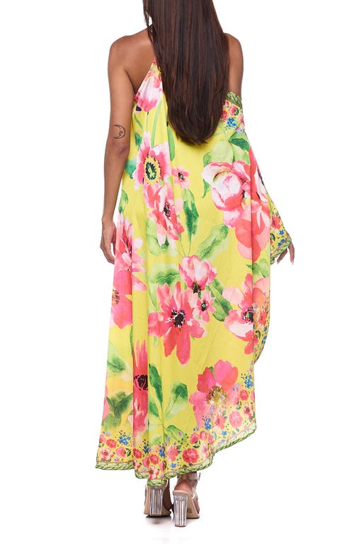Ranee's Ranees One-shoulder Cover-up Maxi Dress In Yellow