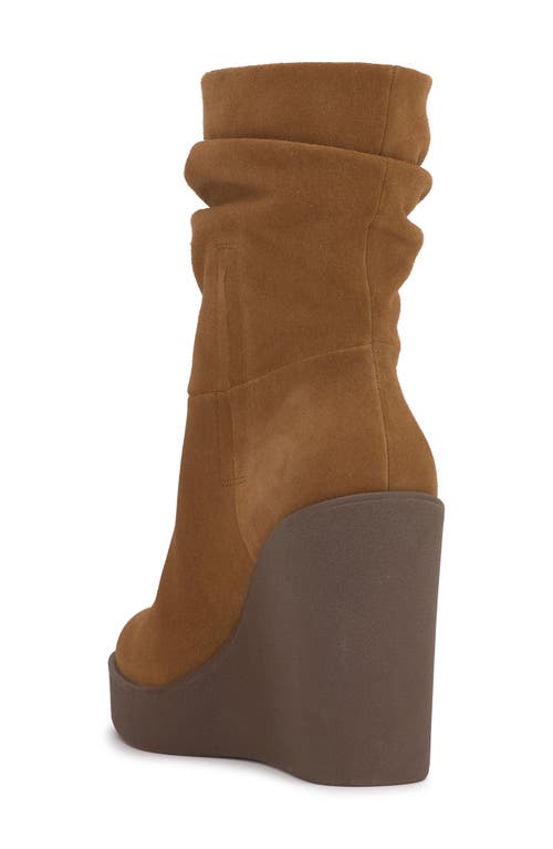 Shop Jessica Simpson Mynette Slouch Platform Wedge Bootie In Tuscan Tan