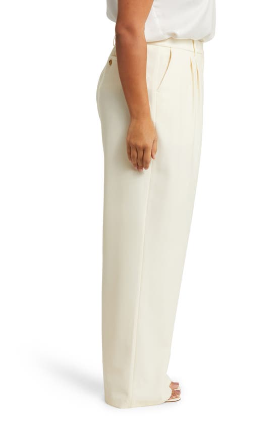 Nordstrom Pleat Front Wide Leg Pants In Ivory Birch