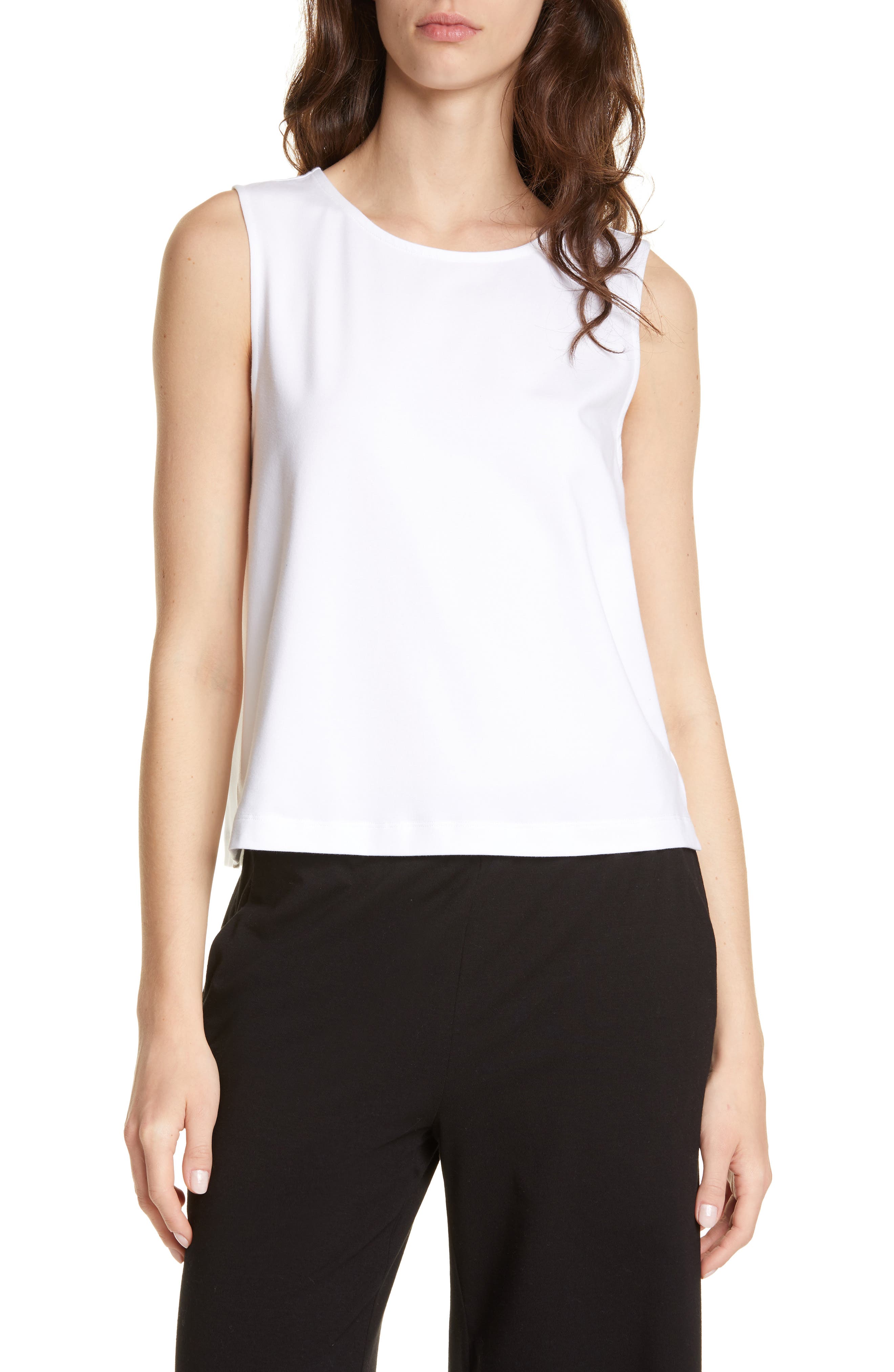 eileen fisher cotton stretch jersey shell