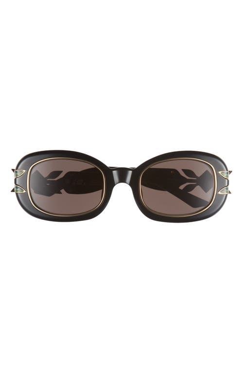 Casablanca Laurel Oval Sunglasses In Black/gold/laurel