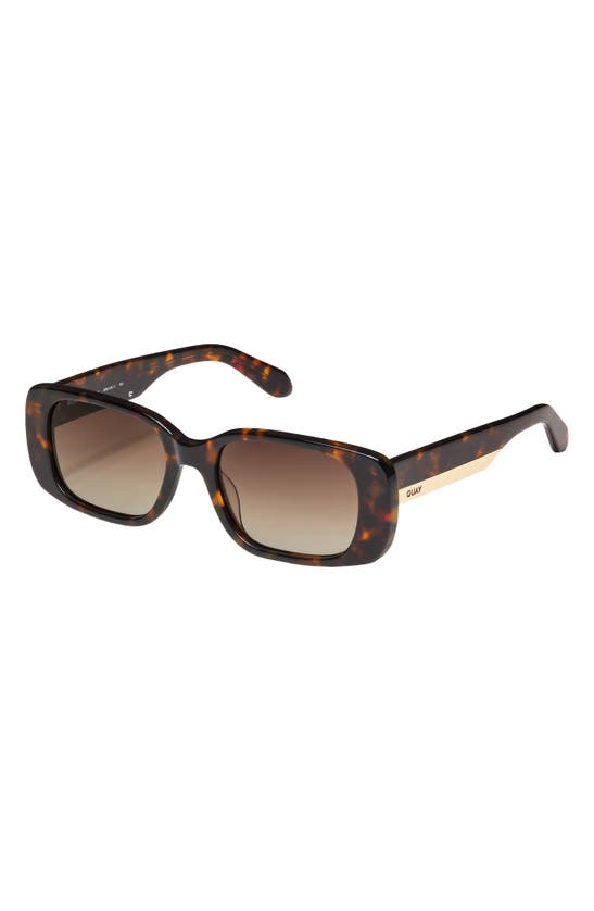 Shop Quay Karma 39mm Gradient Square Sunglasses In Neutral Tort / Brown
