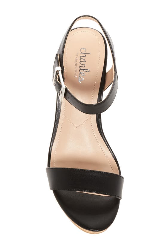 Shop Charles By Charles David Lindy Faux Leather Wedge Sandal In Black-sm