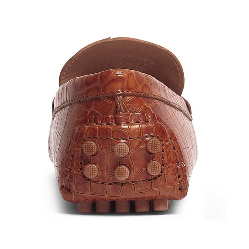 Carlos Santana Ritchie Penny Loafer In Tan Croco