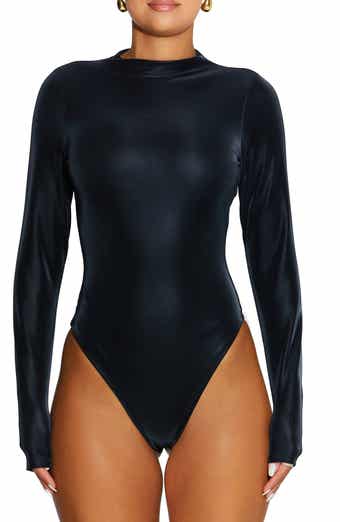 Naked Wardrobe Energy Long Sleeve Ribbed Bodysuit