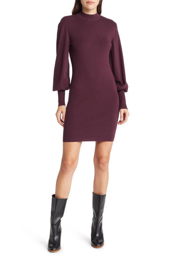 Vero Moda Holly Karris Blouson Sleeve Sweater Dress In Winetasting