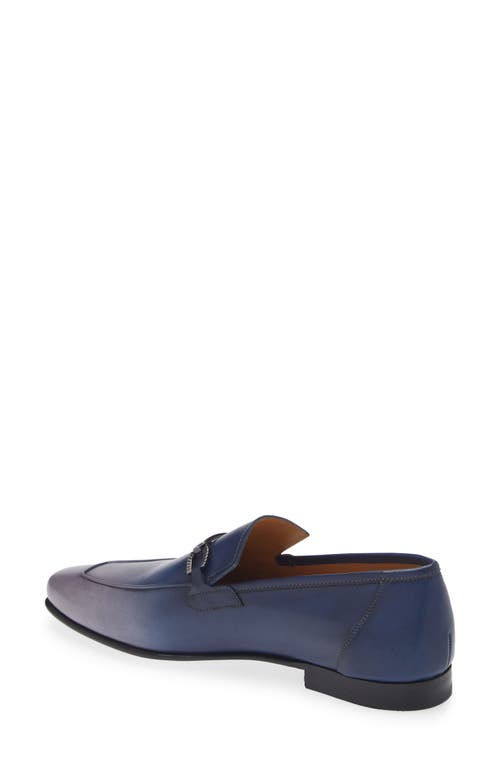 Shop Mezlan Brunello Horsebit Loafer In Pearl Grey/navy