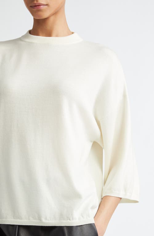 Shop Fforme Quincy Oversize Fine Gauge Wool Top In Cream