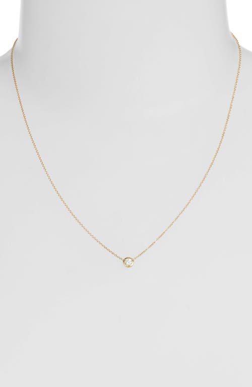 Bony Levy Small Bezel Diamond Solitaire Necklace In Yellow Gold/diamond