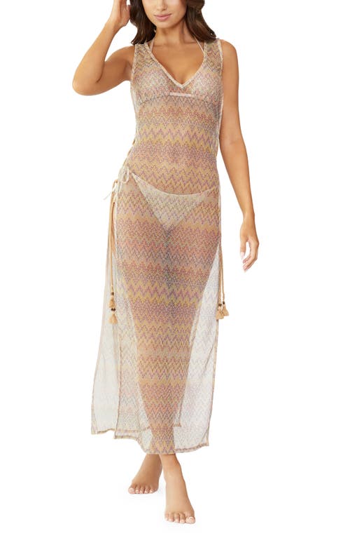 PQ SWIM Joy Lace Metallic Tassel Cover-Up Dress Lavish at Nordstrom,