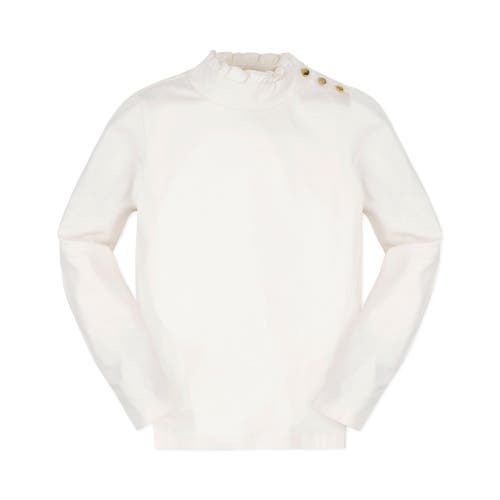 Hope & Henry Girls' Organic Mock Neck Sweater, Kids In Ivory Mock Neck