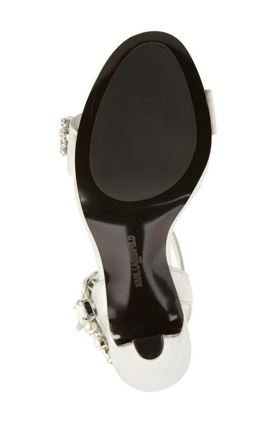 Shop Karl Lagerfeld Paris Claude Embellished Ankle Strap Sandal In Irridescent