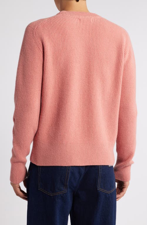 Shop Merz B Schwanen Wool & Cashmere Rib Crewneck Sweater In Rosewood